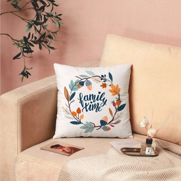 NWT Fall Family Time Home Decor Pillow Cover - Picture 4 of 5